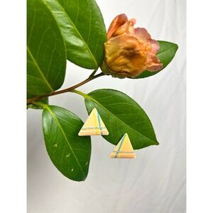 Vintage pastel triangular stud earrings